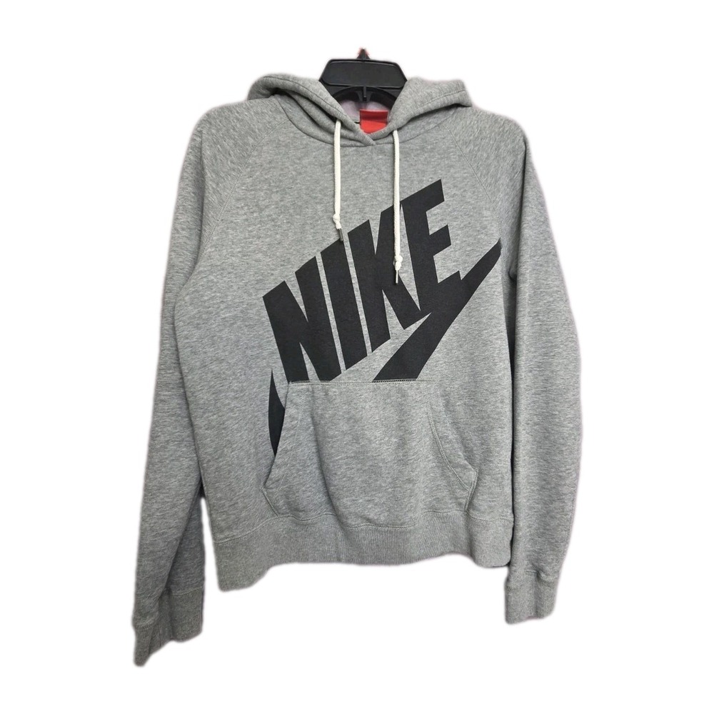 Nike Hoodie Gray‎ W/ Logo Kangaroo Pocket Sweatshirt Size Medium.